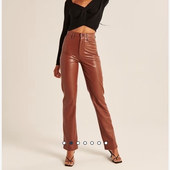 Abercrombie & Fitch Pants - Abercrombie & Fitch Vegan Leather 90s Straight Pant